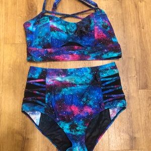 Torrid Galaxy Print 2 piece Swimsuit